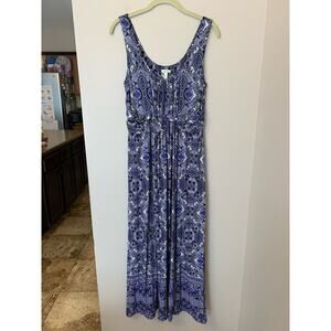 Soma Navy and White Patterned Maxi Dress